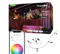 Nanoleaf Matter Essentials, Catena Luminosa Esterno Starter Kit 30M LED RGBICW - Luci Led 16M Colori, IP65 Impermeabile, 40 Lampadine LED, WiFi Bluetooth & Matter, Adatto per Giardino Balcone Gazebo