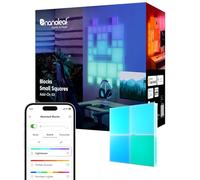 Nanoleaf Pacchetto di Espansione Blocks | 4 Mini Quadrati (Richiede Kit Iniziale), Pannelli Decorativi RGBW per Pareti, Luce Diffusa Temperatura Colore regolabile 2700K a 6500K (11,6 x 11,6 cm)