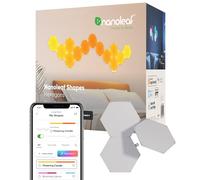 Nanoleaf Shapes Hexagon Expansion Pack, 3 Esagoni LED Aggiuntivi RGBW - Applique da Parete Interno Modulari, Luci Led 16M Colori WiFi, Funziona con Alexa, Sincronia Musica e Monitor, Deco e Gaming
