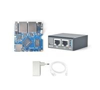 NanoPi R3S Mini Router OpenWRT, 2 GB LPDDR4X RAM, con Ethernet Dual Gbps per Smart Home Office Gateway IoT NAS Applications, Support Debian Ubuntu OS (con alloggiamento in metallo KIT2, 2 GB RAM 32 GB