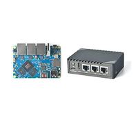 Nanopi R6S Mini Router OpenWRT con tre porte Ethernet Gbps LPDDR4X 8GB RAM basata su 6TOPS NPU RK3588S Soc per IOT NAS Smart Home Gateway Supporto Debian Ubuntu (con alloggiamento in metallo CNC)