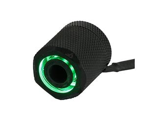 Nanoxia CoolForce - Raccordo a LED per tubi rigidi da 16/13 mm (G1/4" a 5/8" OD, 1/2" ID, verde
