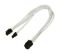 Nanoxia 900400023 PCI-E 6 -> 6+2-Pin Adapterkabel, 30 cm, Weißer Einzelsleeve