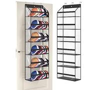 NANQUAN AOODA Clear Over The Door Hat Racks for Baseball Caps, Large Holds up to 72 Caps Hat Storage Organizer for Closet Wall, Deep Pockets Hanging Hat Holder with 3 Hooks, Black