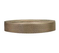 NANQUAN Strapworks Lightweight Polypropylene Webbing - Poly Strapping for Outdoor DIY Gear Repair, Pet Collars, Crafts - 3/4 inch by 25 Yards, Tan