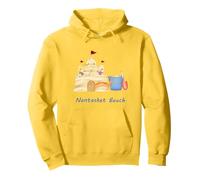 Nantasket Beach Coastal Nautical Sand Castle Cute Crab Felpa con Cappuccio