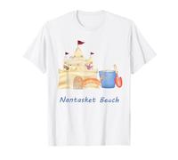 Nantasket Beach Coastal Nautical Sand Castle Cute Crab Maglietta