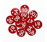 NanTun 35 mm ABS Key Tags Engraved Number Id Tags, Numbered Key Tags 50 pezzi - Red - 1 to 100