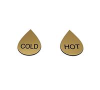 NanTun ABS Self Stick Cold Water Label Hot Water Label Droplet Shape - Golden 1 Pair
