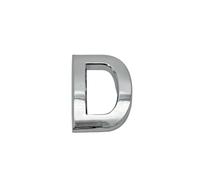 NanTun Numeri civici 3D argentati, lettera D, autoadesivi, 5,1 cm, adesivi per porte e cassette postali, camera d'albergo, appartamento, ufficio, auto, camion