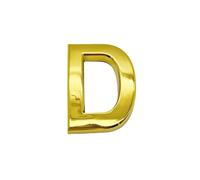 NanTun Numeri civici 3D dorati, lettera D, autoadesivi, 5,1 cm, adesivi per porte e cassette postali, camera d'albergo, appartamento, ufficio, auto, camion