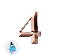 NanTun Numeri civici 3D in bronzo per cassetta postale, 5 cm, adesivi autoadesivi per casa, appartamento, hotel, magazzino, ufficio, scuola, numero 4
