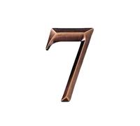 NanTun Numeri civici 3D in bronzo per cassetta postale, 5 cm, autoadesivi per casa, appartamento, hotel, magazzino, ufficio, scuola, numero 7