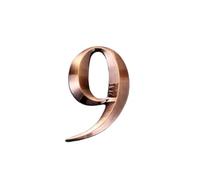 NanTun Numeri civici 3D in bronzo per cassetta postale, 5 cm, autoadesivi per casa, appartamento, hotel, magazzino, ufficio, scuola, numero 9