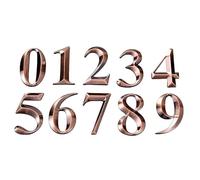 NanTun Numeri civici in bronzo 3D per cassetta postale, 5 cm, autoadesivi per casa, appartamento, hotel, magazzino, ufficio, scuola, numeri da 0 a 9