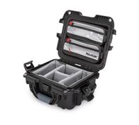 NANUK 905 Pro - Custodia rigida impermeabile con coperchio a 2 tasche e divisorio imbottito, colore: nero, Nero, Custodia rigida