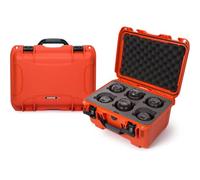 Nanuk 918 - Custodia rigida impermeabile con inserto in schiuma personalizzata per 6 obiettivi, colore: Arancione
