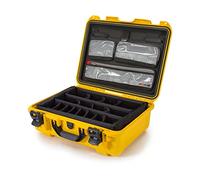 Nanuk 930 - Custodia rigida impermeabile con organizer per coperchio e divisorio imbottito, colore: Giallo