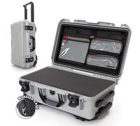 Nanuk 935 - Custodia rigida impermeabile con organizer per coperchio e inserto in schiuma, colore: Argento