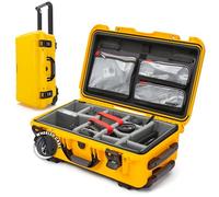 NANUK 935 Pro Photo Kit - Valigia rigida impermeabile per fotocamera, con divisori imbottiti e ruote, 56 x 36 x 23 cm - Antipolvere e resistente agli urti, bagaglio a mano - Giallo
