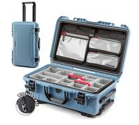 NANUK 935 Pro Photo Kit - Valigia rigida impermeabile per fotocamera, con divisori imbottiti e ruote, 56 x 36 x 23 cm - Antipolvere e resistente agli urti, bagaglio a mano (Ciano)