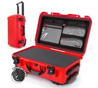 Nanuk Custodia rigida impermeabile 935 con ruote, schiuma a cubi e coperchio organizer - rosso