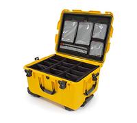 NANUK Series 960 - Custodia rigida impermeabile leggera in resina NK-7 con divisorio imbottito e organizer per coperchio, con ruote, giallo