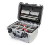 Nanuk Valigia 918 con coperchio originale - con parete divisoria - Pro Photo Kit argento