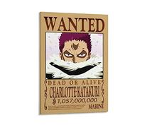 NANXIANG Poster di Charlotte Katakuri con scritta in inglese "One Piece", con scritta "Charlotte Katakuri" e stampe su tela da appendere, 50 x 75 cm