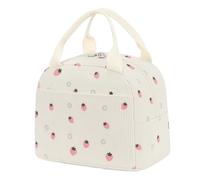 Nanxson Borsa Pranzo Isolata Riutilizzabile Lunch Box Carino Corduroy Cooler Tote Borse Contenitore refrigerante portatile a prova di perdite per lavoro Picnic o viaggi (9.8L,A-Fragola rosa)