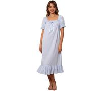 Nanxson Donna Camicia Notte Cotone Camicia da Notte Corte/Lunghe Camicia | Donna Vittoriana 100% Cotone Sleepwear,Manica Camicia Da Notte,Lunga In Pizzo Increspato Loungewear Camicia