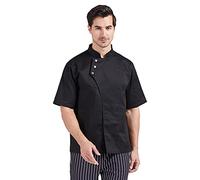 Nanxson Giacca da Cuoco a Maniche Lunghe Uomo e Donna, Collo a Montante | Abbigliamento Professionale per Chef, Giacca Nera da Chef per Hotel, Ristoranti Gourmet e Bracerie