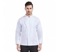 Nanxson Giacca da Cuoco a Maniche Lunghe Uomo e Donna, Collo a Montante | Abbigliamento Professionale per Chef, Giacca Nera da Chef per Hotel, Ristoranti Gourmet e Bracerie