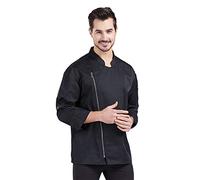 Nanxson Giacca da Cuoco Uomo a Maniche Lunghe con Cerniera, Camice da Chef | Divisa Professionale per Ristoranti, Bistrot, Hotel e Scuole di Cucina, Uniforme da Lavoro per Chef