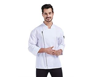 Nanxson Giacca da Cuoco Uomo a Maniche Lunghe con Cerniera, Camice da Chef | Divisa Professionale per Ristoranti, Bistrot, Hotel e Scuole di Cucina, Uniforme da Lavoro per Chef