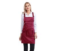 Nanxson Grembiule da donna regolabile con Stilista del salone grembiule da lavoro con tasche CF3010 (rosso scuro)
