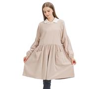 Nanxson Grembiule in Cotone Lino - Grembiule a Maniche Lunghe da Donna per Cucinare, Giardinaggio, Pittura, Cottura e Lavori Domestici