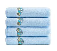 Nanxson Set di 4 Mini Asciugamani Personalizzati Ultra Morbido e Assorbente Bambini Stampato Mini Asciugamani 30x30cm 100% Cotone Teli bagno Viso e Uso Quotidiano (30x30cm,Blu)