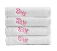 Nanxson Set di 4 Mini Asciugamani Personalizzati Ultra Morbido e Assorbente Bambini Stampato Mini Asciugamani 30x30cm 100% Cotone Teli bagno Viso e Uso Quotidiano (30x30cm,Bianc)