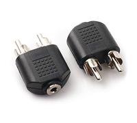 NANYI 3,5 mm (1/8 di pollice) da femmina a due teste audio RCA maschio, 3,5 mm (1/8 di pollice) F Adattatore audio di interconnessione RCA M one-two stereo, 2Pack (3,5 F-2xRCA M)