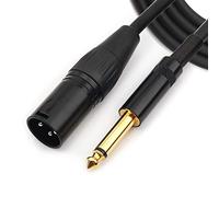 NANYI 6,35 mm TS Maschio a XLR maschio Cavo di interconnessione audio per microfono, nero/lega, adatto per microfoni, altoparlanti attivi, palco,DJ,console audio da studio, 1.5Meter