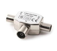 NANYI - Accoppiatore coassiale aereo femmina a due TV maschio, presa per connettore tipo T/F per adattatore antenna coassiale RF, nichelatura-1 confezione