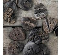 NANZU 10 PZ 40L = 25 MM Ovale Irregolare Quadrato Grandi Bottoni in Corno Reale Set Completo 100% Bottoni in Corno di Bufalo Cappotto 2 Fori Bottoni Rotondi per La Lavorazione