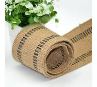 NANZU 6/12 Metri * 2-10 cm di Larghezza Nastro di Iuta con Punti Neri Larghi tappezzeria Nastro di Iuta Tessuto Rotolo Largo Nastro di Iuta per Decorazioni rustiche Confezioni Regalo