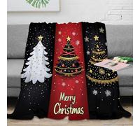 NAOFEKUID Albero di Natale Festivo 3D Stampato Coperta Microfibra Arredo Casa Xmas Throw Blanket Morbida Calda Divano Letto Tutte Stagioni 70×80(180x200cm)