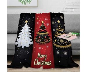 NAOFEKUID Albero di Natale Festivo 3D Stampato Coperta Microfibra Arredo Casa Xmas Throw Blanket Morbida Calda Divano Letto Tutte Stagioni 70×80(180x200cm)