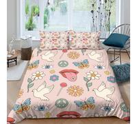 NAOFEKUID Boho Colomba Pace Copripiumino 3D Stampato Microfibra Decorazione Camera Set Biancheria da Letto Farfalla Floreale Quattro Stagioni Single（140x200cm）