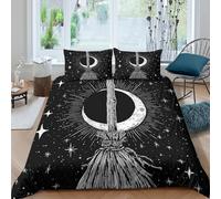 NAOFEKUID Cielo Notturno Mistico Copripiumino 3D Stampato in Microfibra Decorazione Camera Set Biancheria da Letto Luna Stregato Morbido Single（135x200cm）