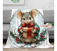 NAOFEKUID Coperta 3D Stampata Topo Carino Regalo Microfibra Decorazione Casa Plaid Fantasia Topo Divano Camera 40x50(100x130cm)