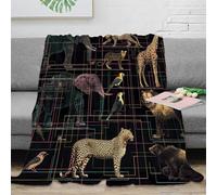 NAOFEKUID Coperta Animali Safari 3D Stampata Microfibra Arredo Casa Plaid Fauna Morbida Calda per Divano Camera 40x50(100x130cm)